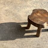 Mini low stool in upcycled old Asian teak H15 D24