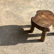 Mini low stool in upcycled old Asian teak H15 D24