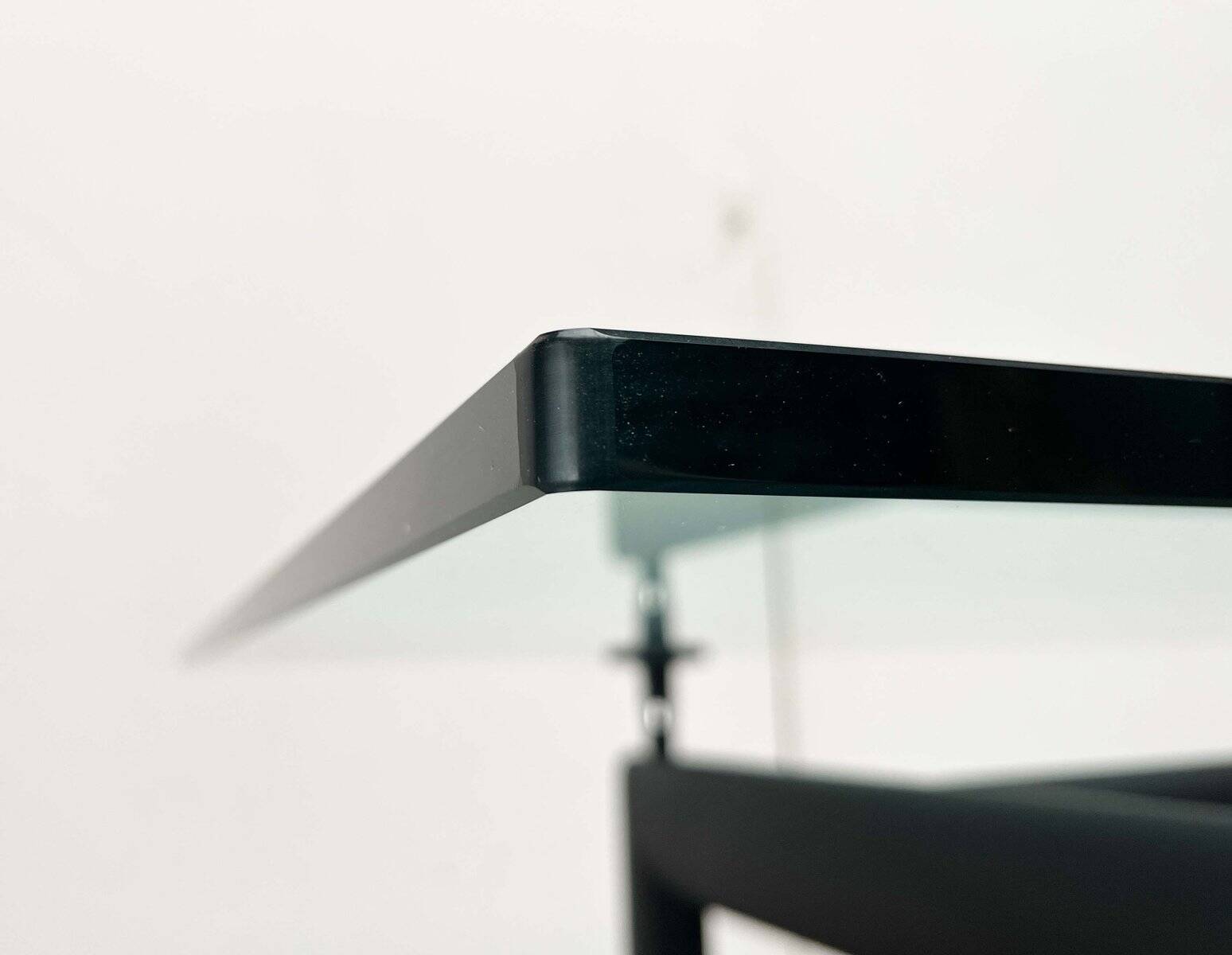 Italian model LC6 dining or office table in metal and glass by Le Corbusier, Pierre Jeanneret, Charlotte Perriand for Cassina.