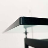 Italian model LC6 dining or office table in metal and glass by Le Corbusier, Pierre Jeanneret, Charlotte Perriand for Cassina.