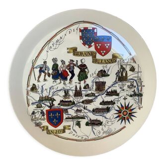 Ancien plat de Luneville provinces Touraine Orléanais Anjou