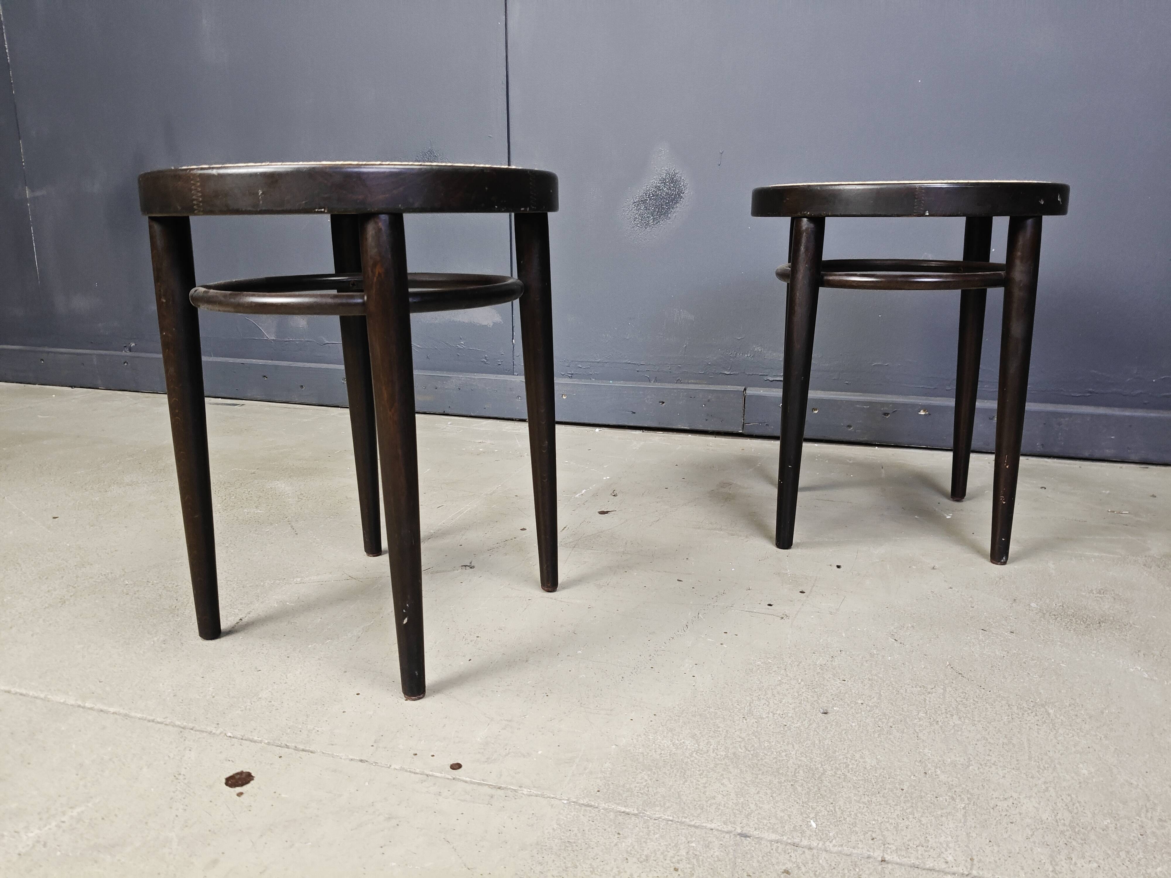 Pair of Thonet 214RH stools, 1980s