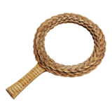Wicker hand mirror