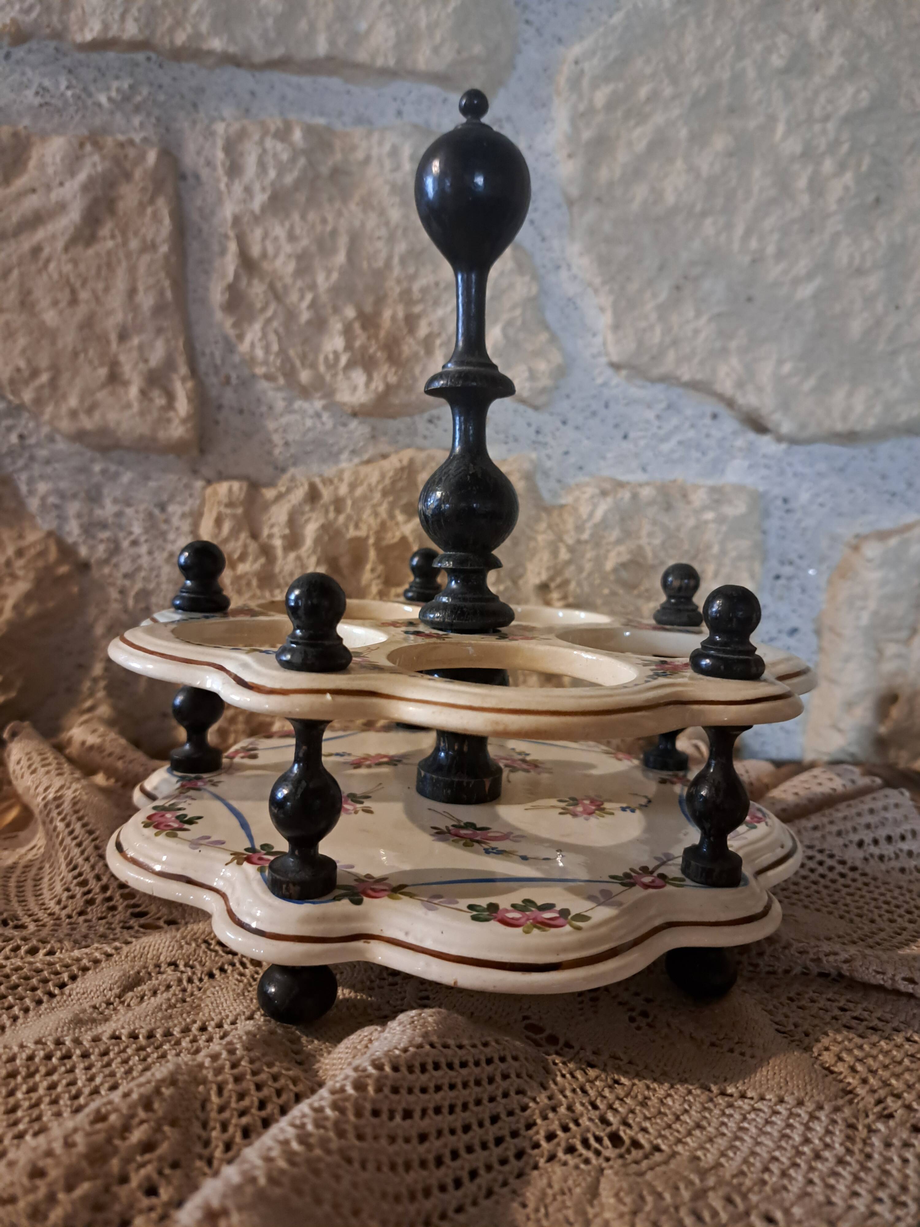 servant oil maker vinegar maker salt pepper shaker mustard pot Napoleon in Salins earthenware