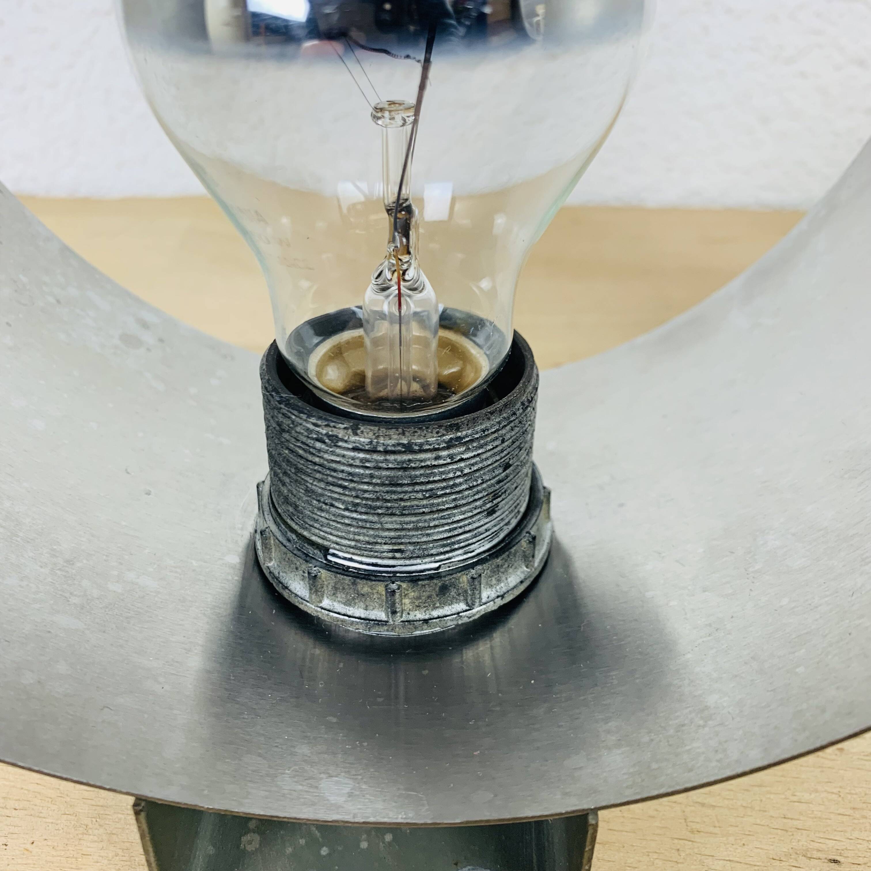 Pair of 70's brushed aluminum space age wall lights