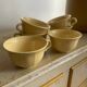 Vintage 6-cup coffee/tea set - Yellow earthenware