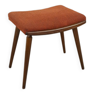 Tabouret rouge brun avec pieds en bois, tabouret