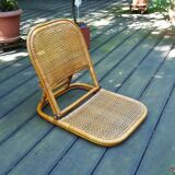 Folding rattan beach chair, USA, 1960s