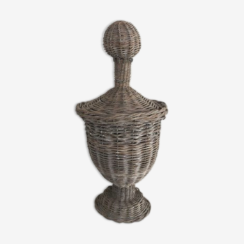 Braided wicker urns