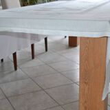 White linen tablecloth with embroidery 181cm/261cm