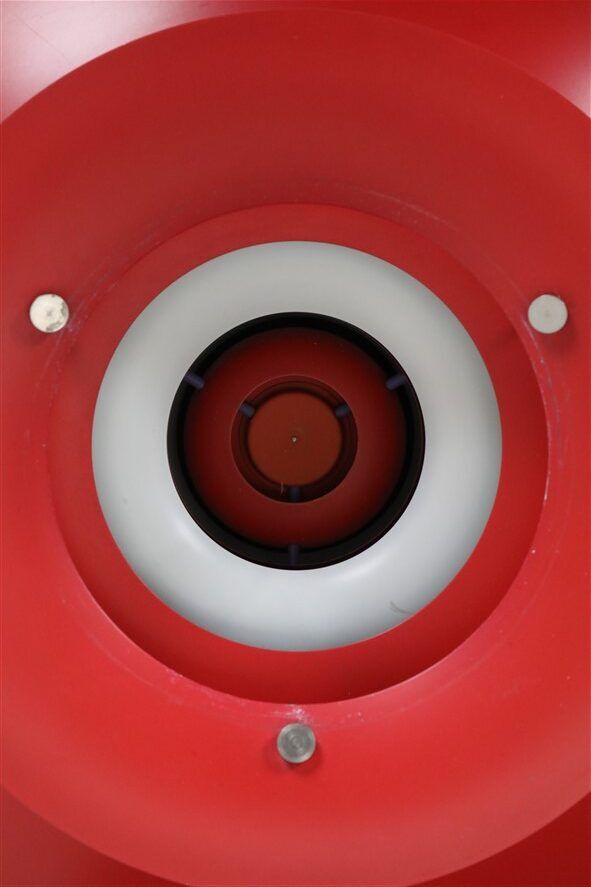 Louis Poulsen / Poul Henningsen “PH 5” pendant lamp / red / mid-century / Danish modern design / PH5