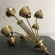 1950s six-branch brass and glass chandelier