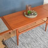 Restored Danish Teak Retro Trioh Draw Leaf Coffee Table