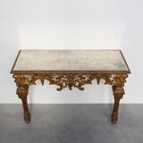 20th Century Italian Baroque style gilded and carved wall console