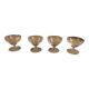 Coupes à champagne dessert verre ciselé grappe raisins, lot de 4