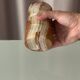 Vintage Hand-Carved Onyx Vessel | Cachepot | Sculptural Stone Bowl