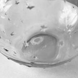 Lalique soliflore ball vase in colorless molded glass with light relief decoration of a seedling of stars