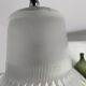 Lustre Suspension Holophane vintage des années 50/60 style industriel, verre strillé transparent