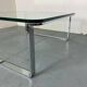 Table basse moderniste suisse en chrome, acier et verre de Strässle, années 1970