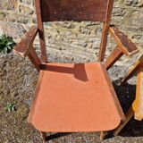 Set of 3 bridge armchairs with compass legs from the 50s/60s