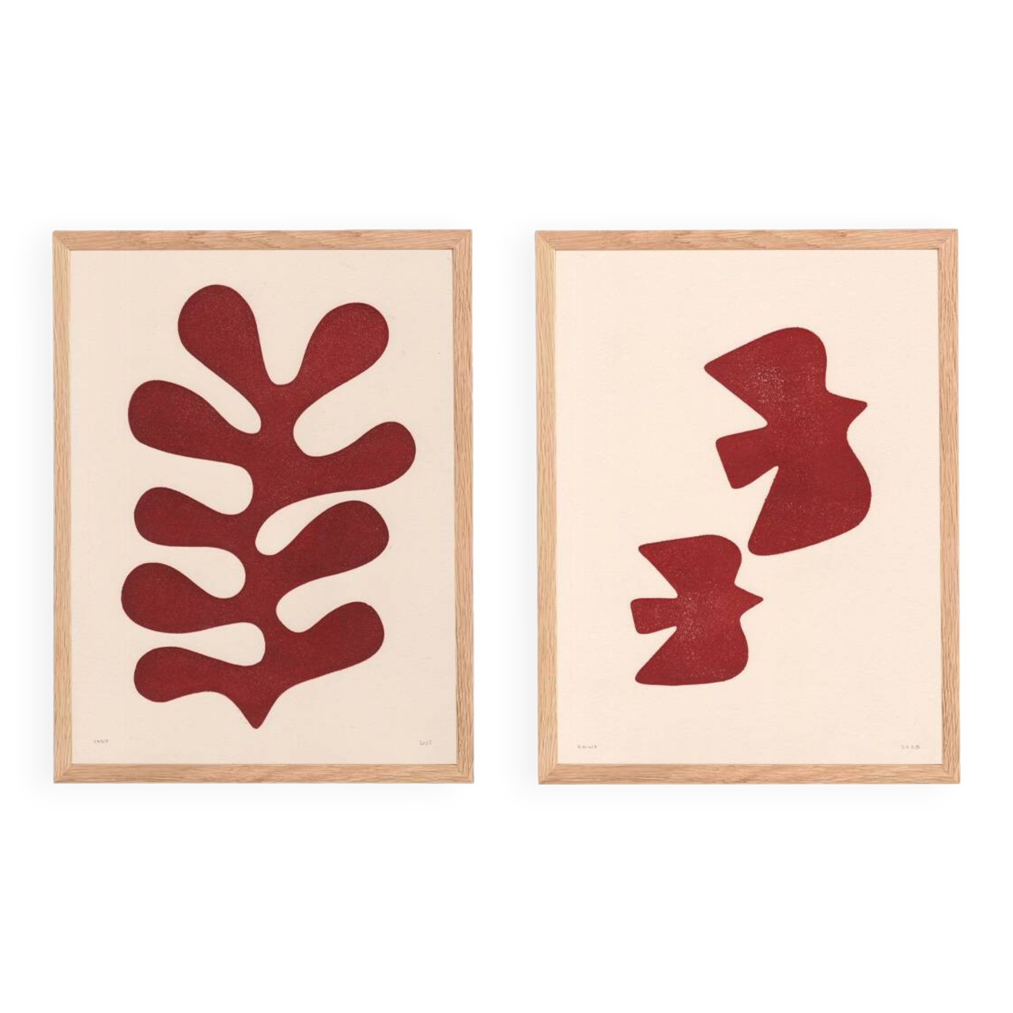 Duo de peintures sur papier signées Eawy