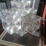 Glass ice cube lamp circa 1960