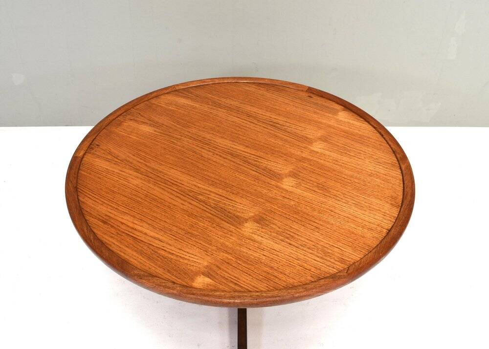 Vintage Dutch round coffee table in teak by Martin Visser for Spectrum, 1960s