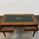 Bureau Louis XVI tapis cuir vert avec tablettes