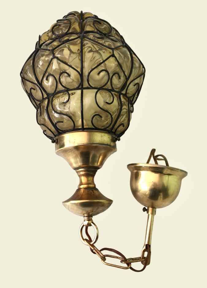 Amber Venetian lantern pendant light