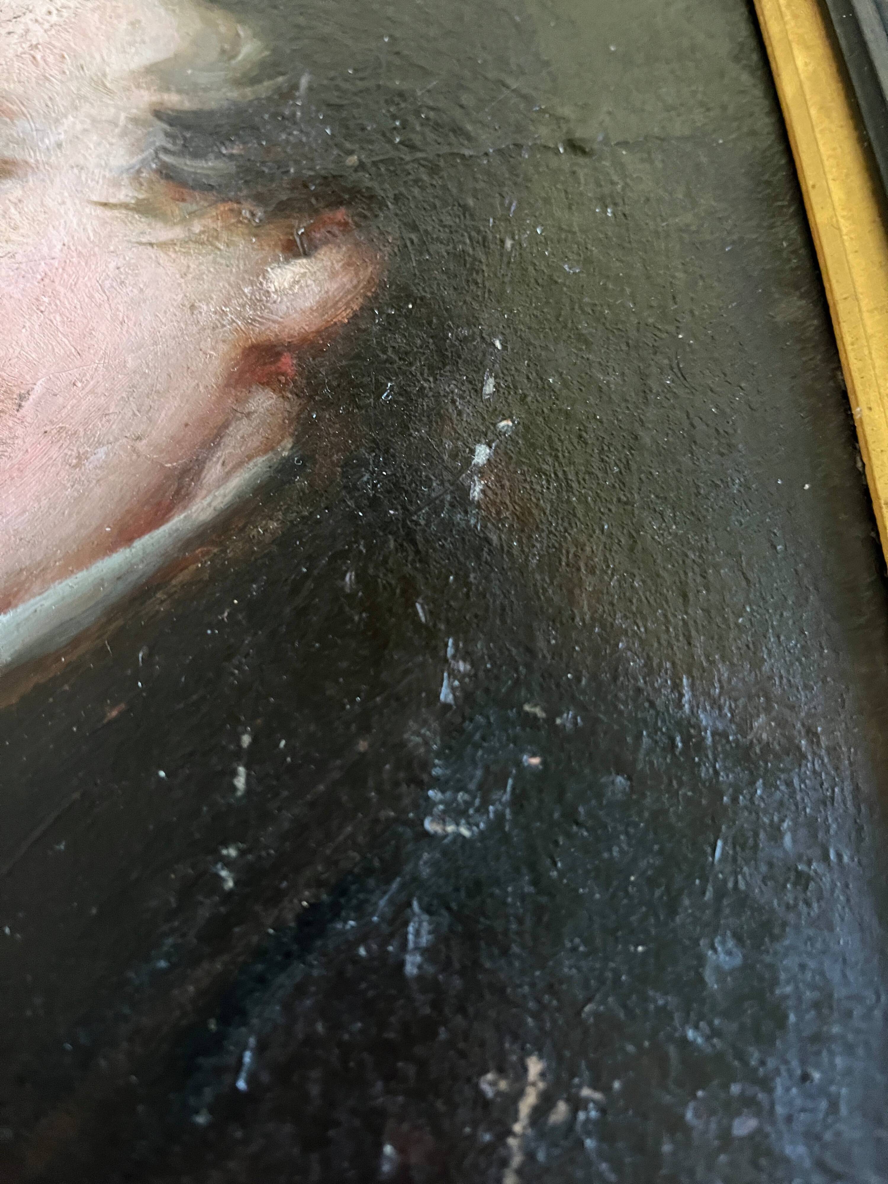 HSP painting "Romantic portrait" young man two-sided 19th century