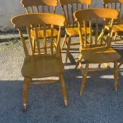 Set of 6 Interior's chairs in solid pine – Honey colour