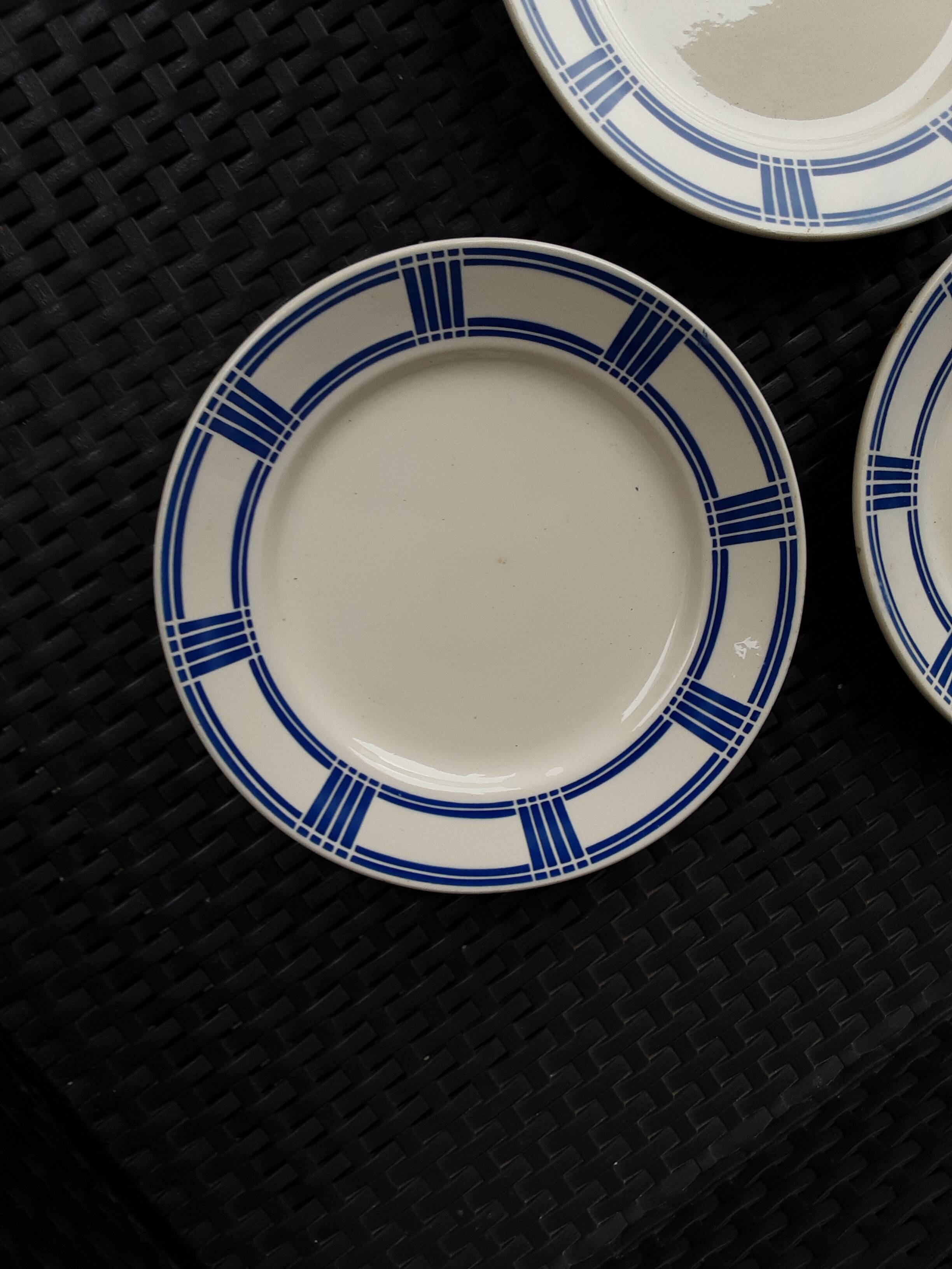 Lot de 3 assiettes vintage plates 23 cm en semi porcelaine badonviller