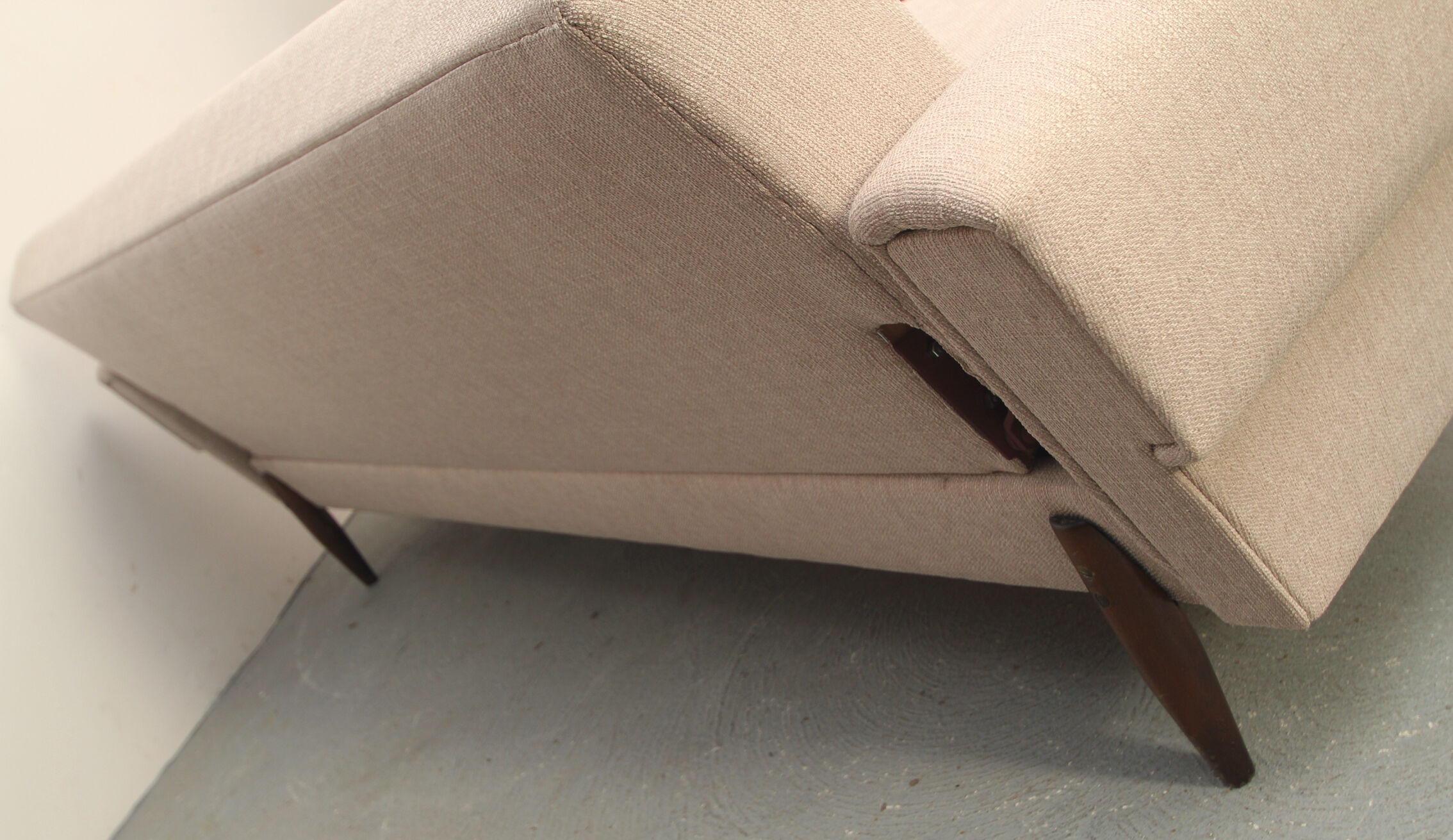 Scandinavian 3-seater sofa in beige, completely restored
