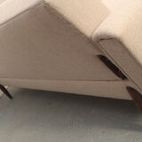 Scandinavian 3-seater sofa in beige, completely restored