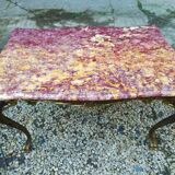 Coffee table Louis XV pink marble