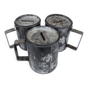 Lot 3 urnes de collecte Charité vintage Tirelire Boîte Art Populaire