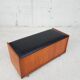 Vtg Mid Century Teak Blanket Ottoman Storage Chest Trunk Window Box Seat Bench