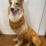 Life-size collie dog sculpture