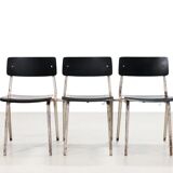 Ensemble de six rares chaises de théâtre Revolt empilables et pliables Friso Kramer