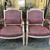 Pair of Louis XVI style armchairs