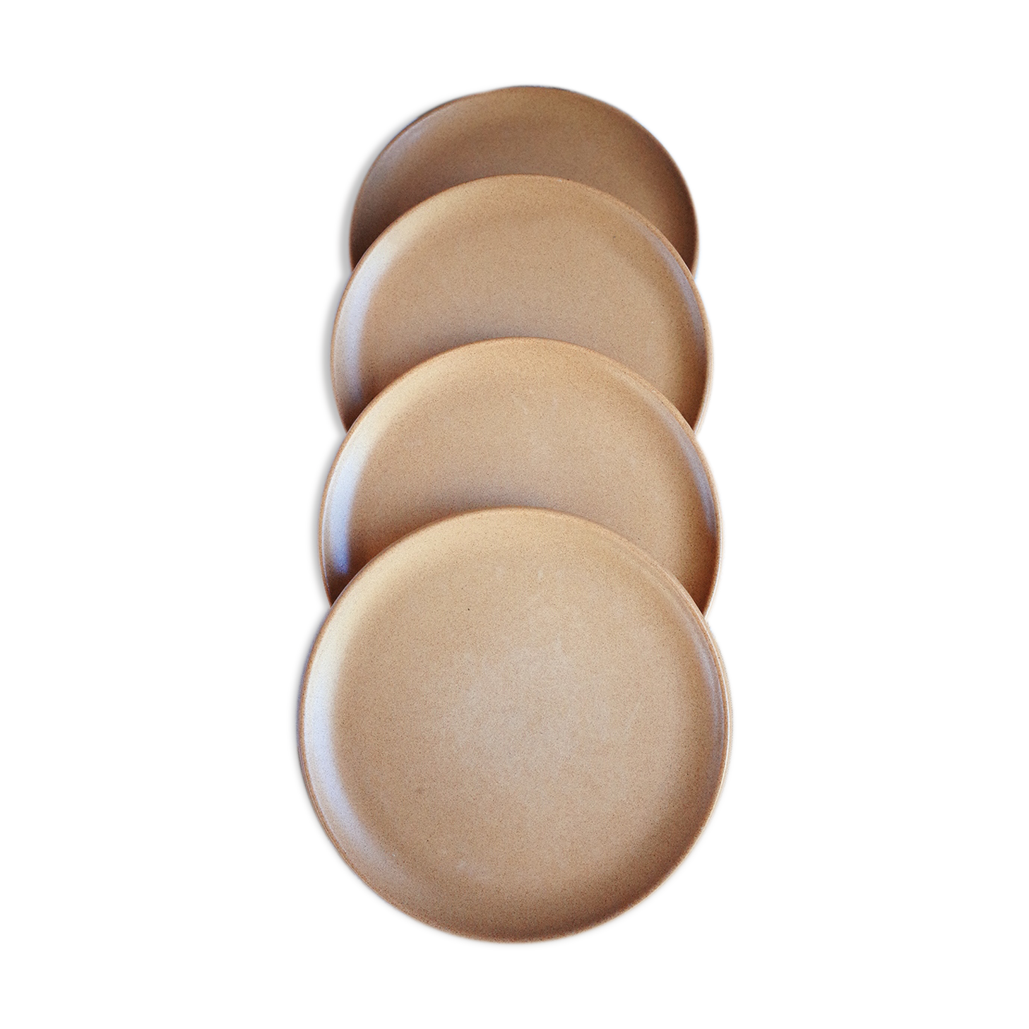 Set of 4 plates in sandstone Sarreguemines pink beige