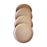 Lot de 4 assiettes en grès Sarreguemines beige rosé