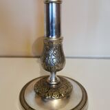 Silver metal candle holder