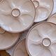 6 vintage pink oyster plates Longwy pottery