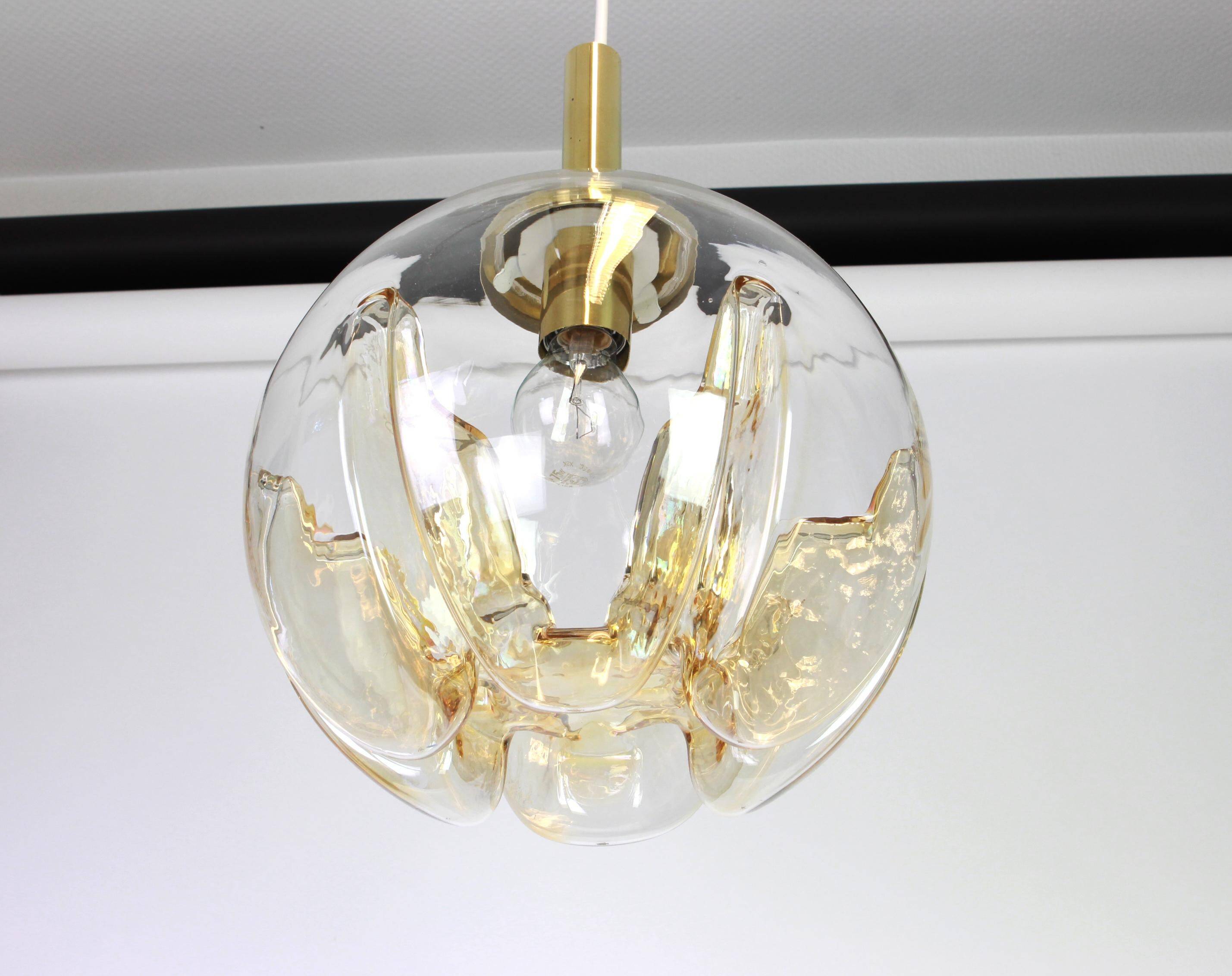 Murano ball pendant light by Doria, Germany, 1970s
