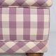 Banquette en tissu Vichy capitonné mauve et crème, France, 1970