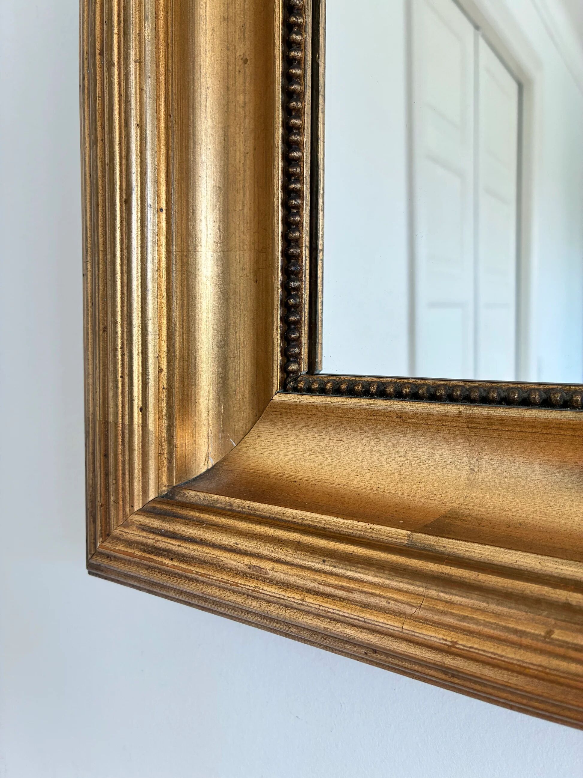 Paire de miroirs muraux en bois doré danois antiques, fin du 19e siècle