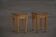 A pair of antique Danish pine stools from the late 19th century.