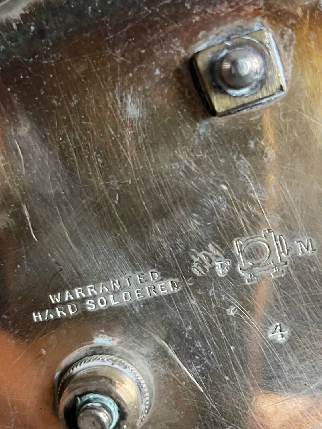 Antique egg set in nickel silver metal