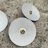 Trio suspension sheet enamelled vintage green and white gold threads brass socket